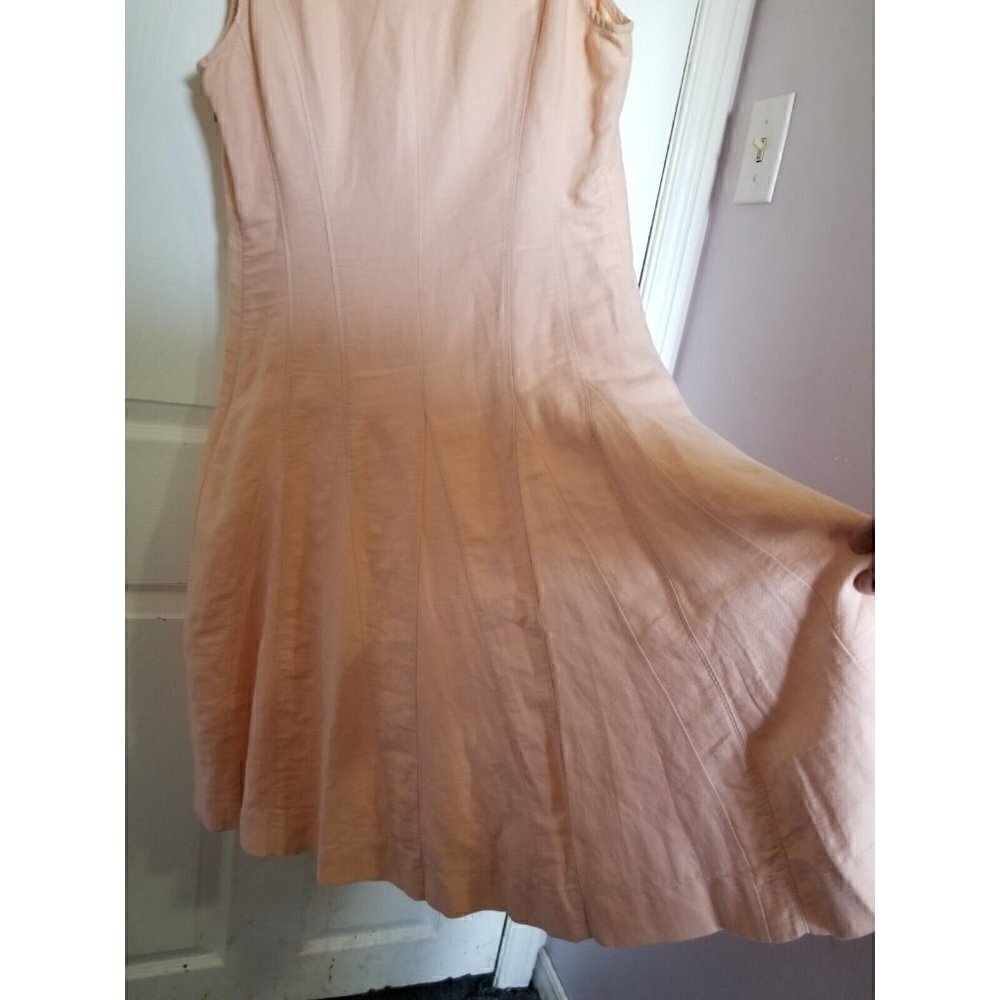 Tristan & Iseut Linen Blend Dress Peach Sz 10 - Picture 4 of 8